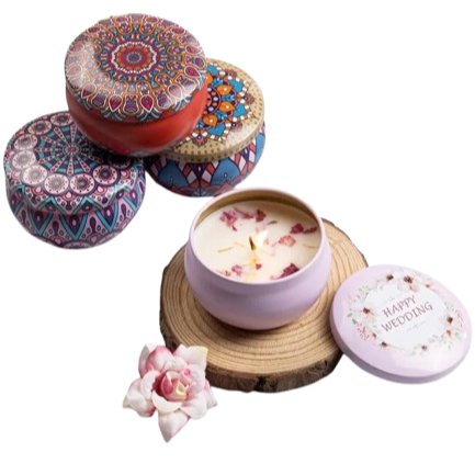 Aromakerze aus Sojawachs im Vintage-Design
