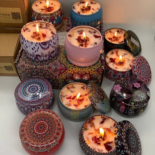 Aromakerze aus Sojawachs im Vintage-Design